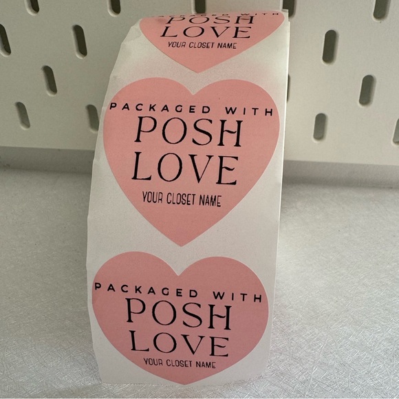 Custom Heart Stickers Labels - packed with posh love custom poshmark name  new - Picture 6 of 11